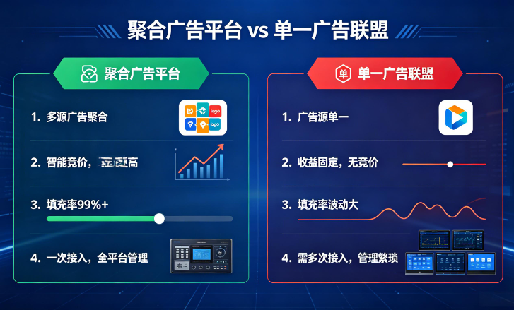 聚合广告平台跟广告联盟对比优势是什么?