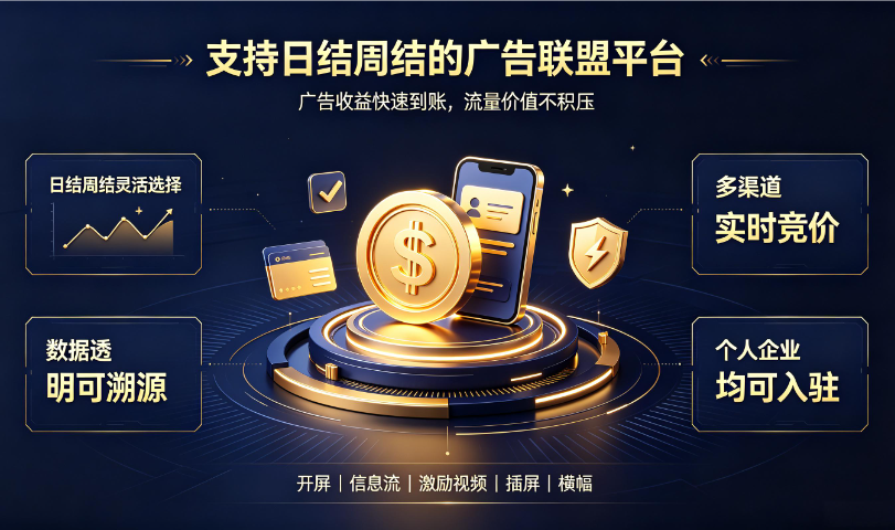 支持日结周结的广告联盟平台有哪些?