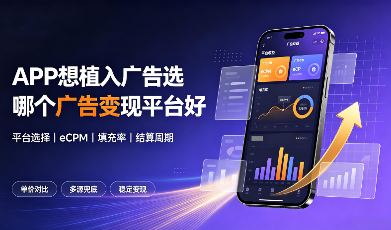 APP想植入广告选哪个广告变现平台好?