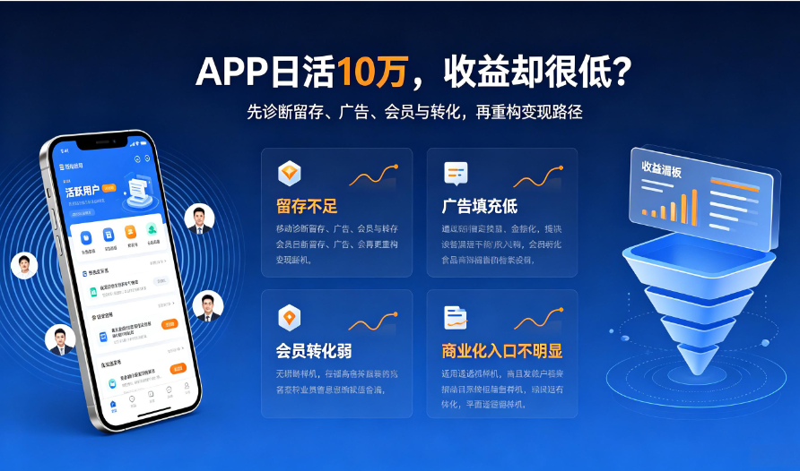 APP日活有10万收益却很低怎么办?