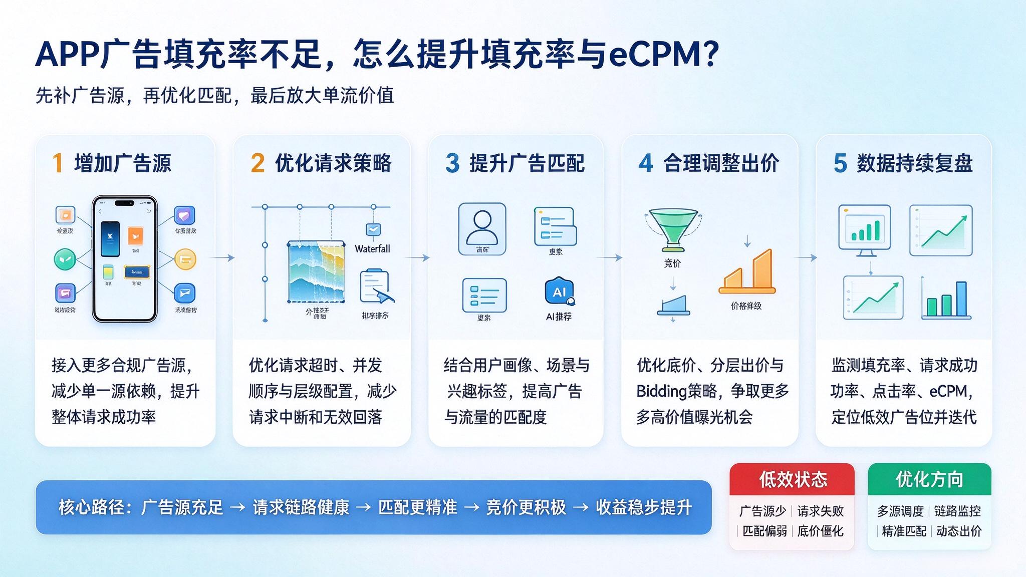 app广告填充率不足怎么提升填充率及eCPM?